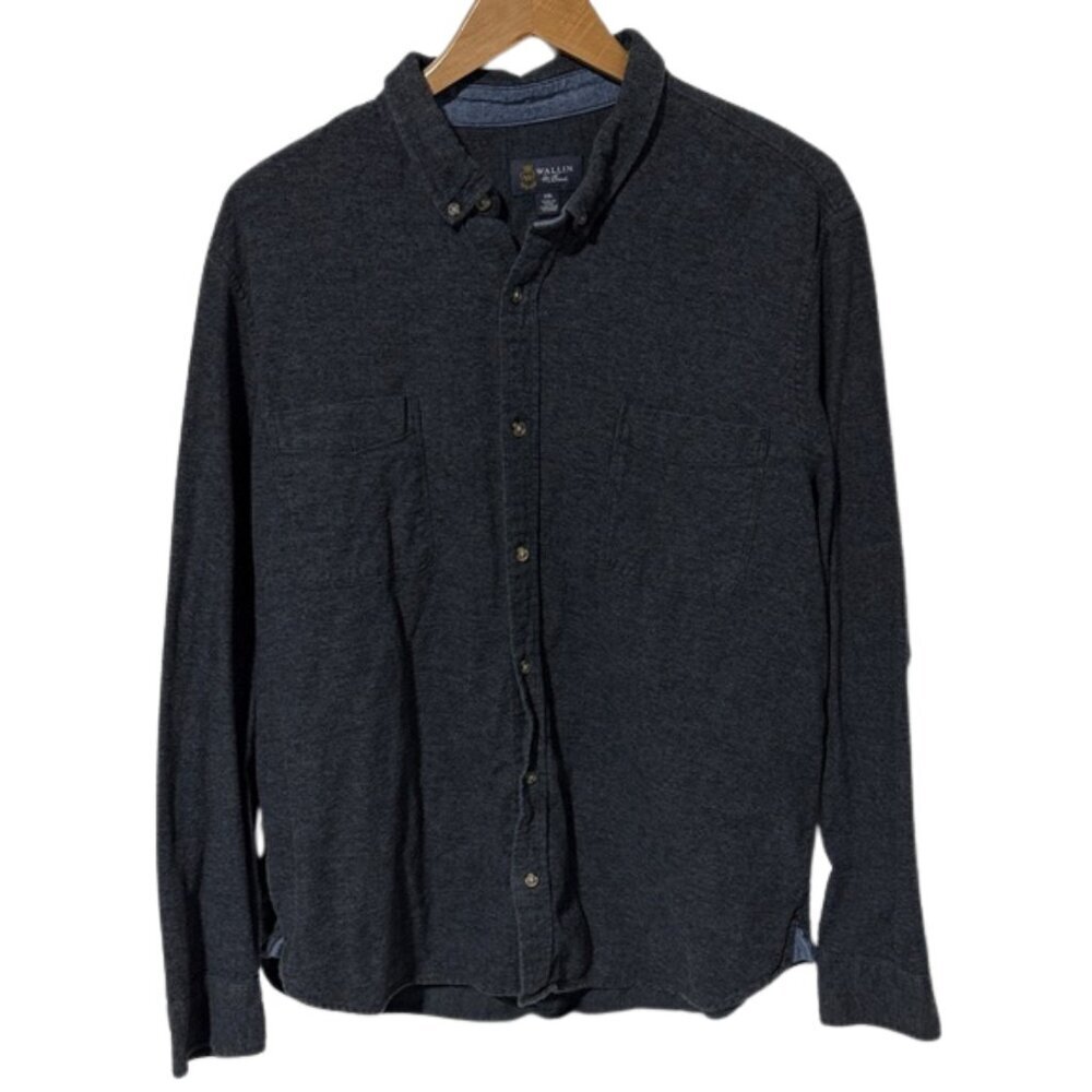 Grey Frost Grindle Men's 2XL Cotton Button Down Shirt Wallin & Bros Long Sleeve